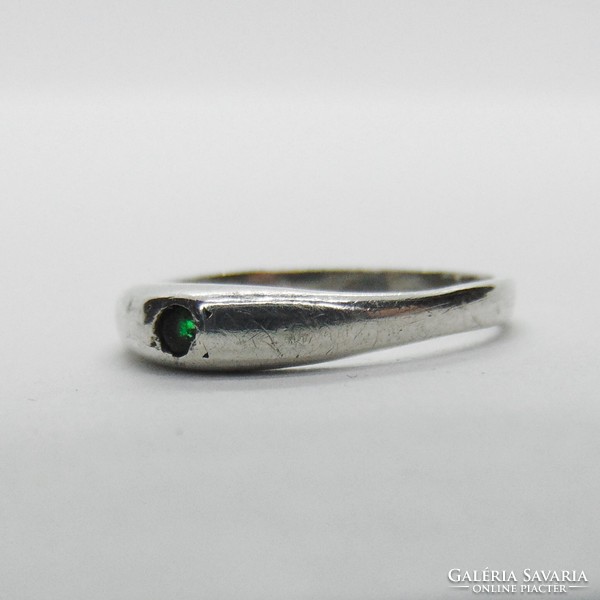 Zöld köves ezüst gyűrű 1,4 g, 925% 49-es