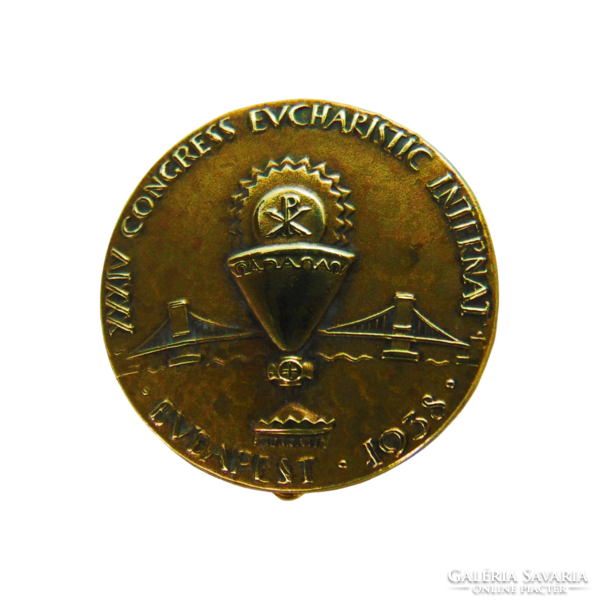 1938. xxxiv. International Eucharistic Congress Budapest buttonhole badge/pin Madarassy walter