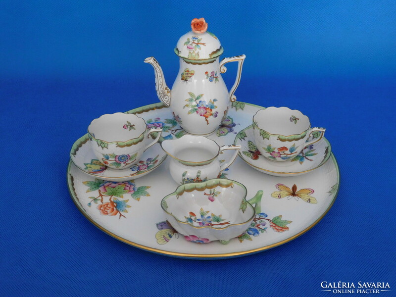 Herend 2-piece coffee set with Victoria pattern