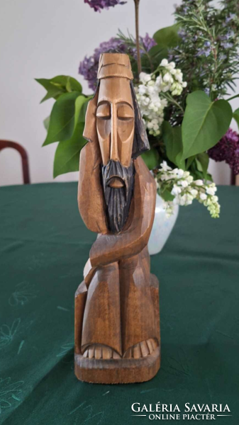 Wood carving, wood sculpture; mountain shepherd (1970-1980)