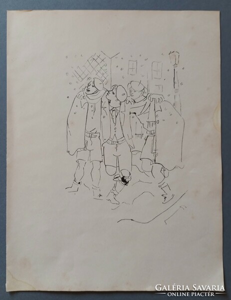 Jean Cocteau 'Les enfants terribles' eredeti art-deco litográfia 1930's