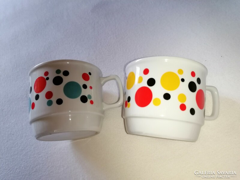 Rare, retro Zsolnay large dot mug, cup in pair