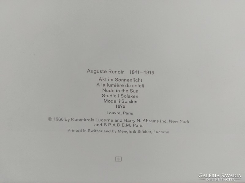 (K) International Art Club (1965) 4 db Renoir nyomat, reprodukció 35x43 cm