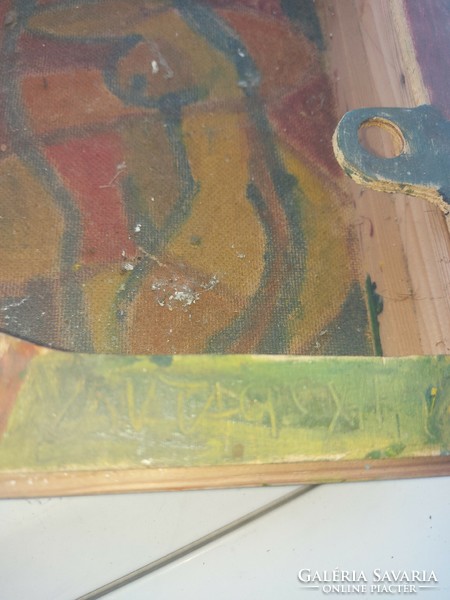 Double painting by Miklós Németh Csepeli, size indicated, signed