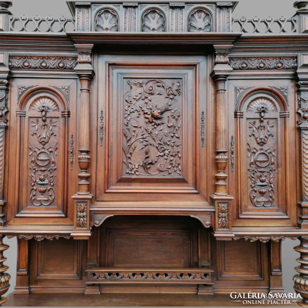 Antique Neo-Renaissance walnut sideboard