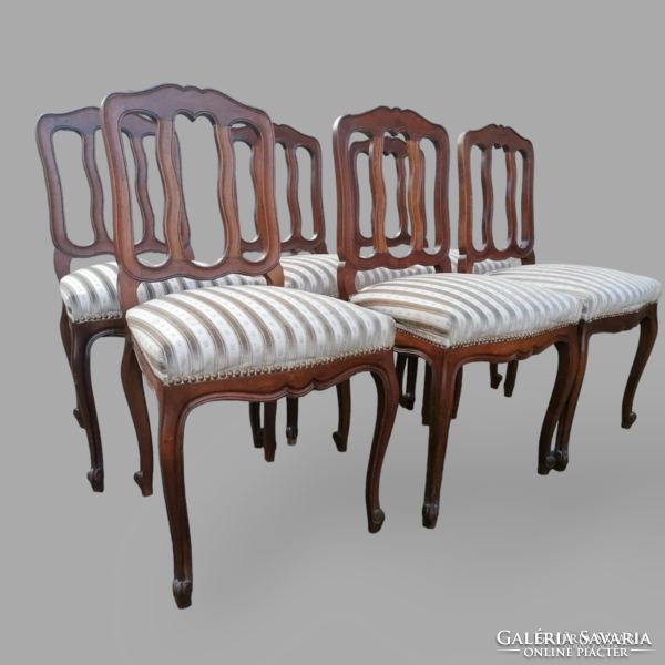 Antik barokk étkező szék garnitúra - 6 db
