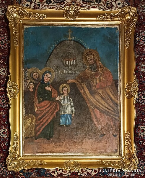 From HUF 1! Antique Russian Icon! 17-18. Century oil painting! Presentation of Mary in the church! Size