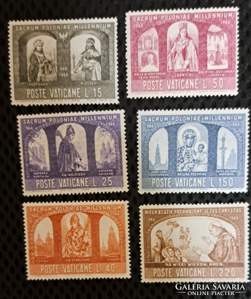 1966. Vatican City Poland Millennium Christianity Spain. Stamps f/7/6