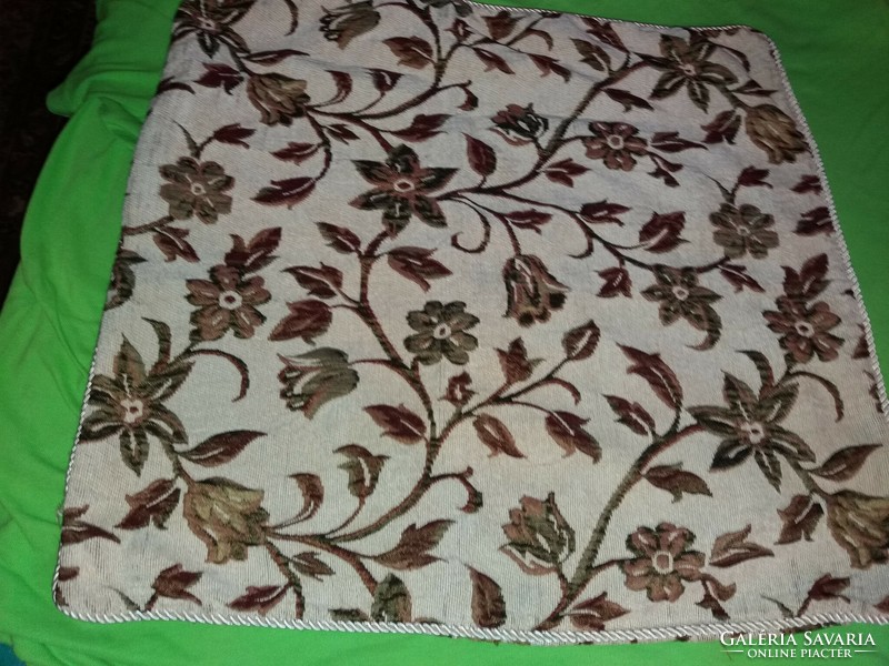 Beautiful antique bieder woven pillow with silk cord border, decorative cover with zipper 57x57cm according to pictures