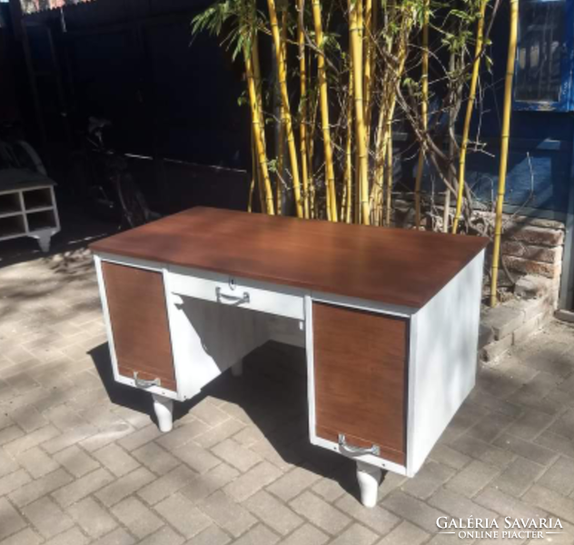 Vintage shuttered desk table with drawers