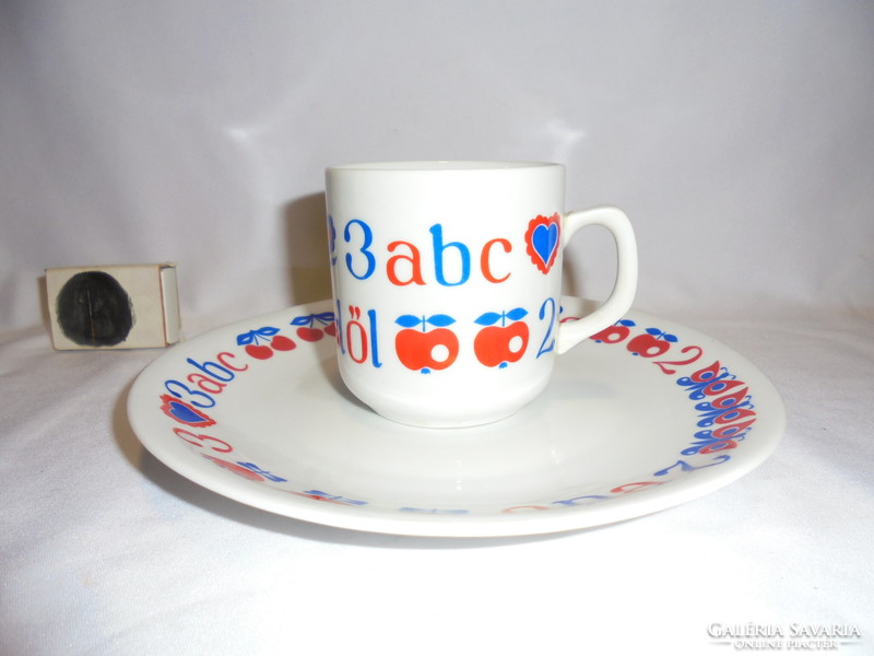 Alföldi porcelain ABC pattern children's plate and cup - together