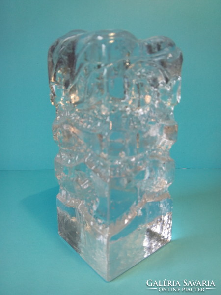 Molded glass thick-walled vase ice glass fiber vase