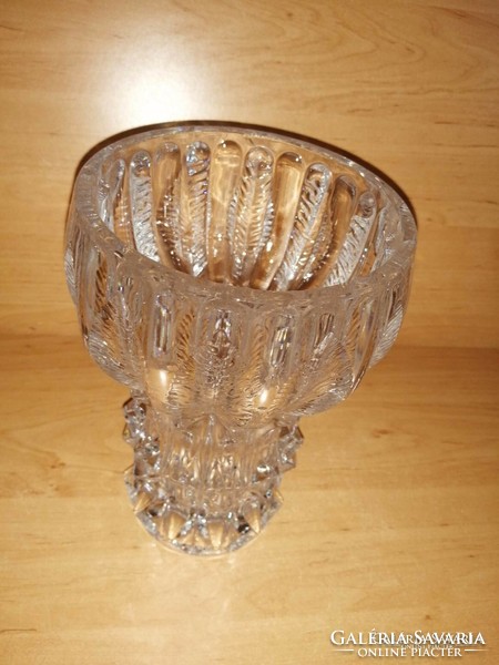 Nehéz vastag üveg váza - közel 3 kg ,22 cm magas (sz)