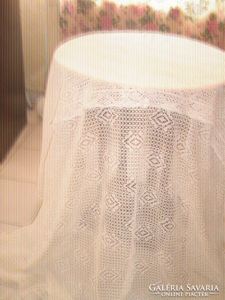 Antique curtain with lace crochet