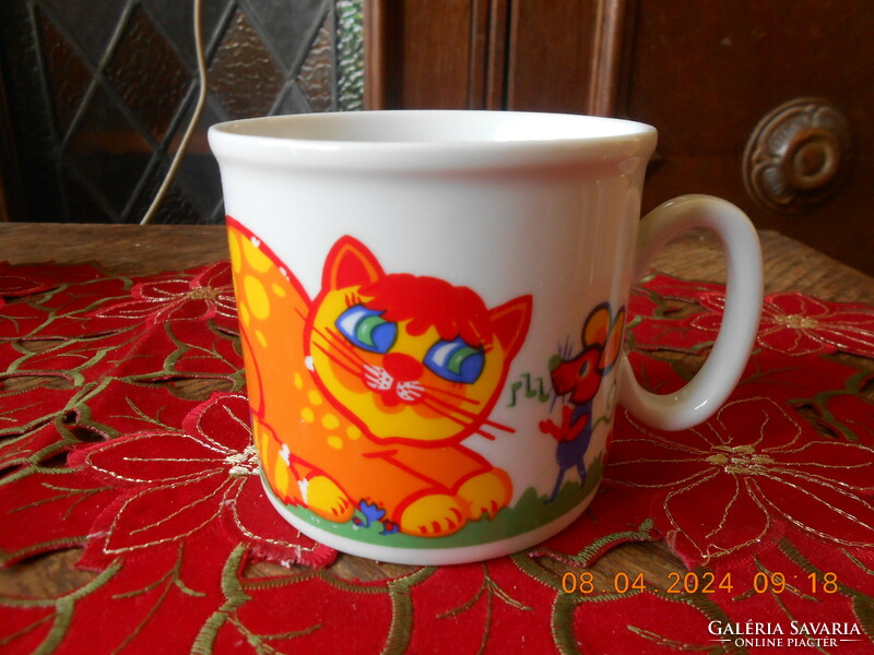 Zsolnay kitten mug for children