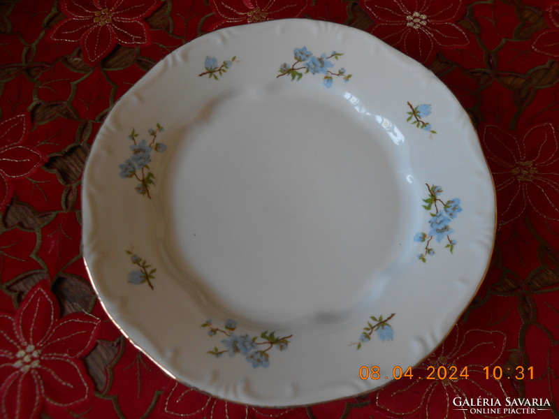 Zsolnay blue peach flower pattern flat plate