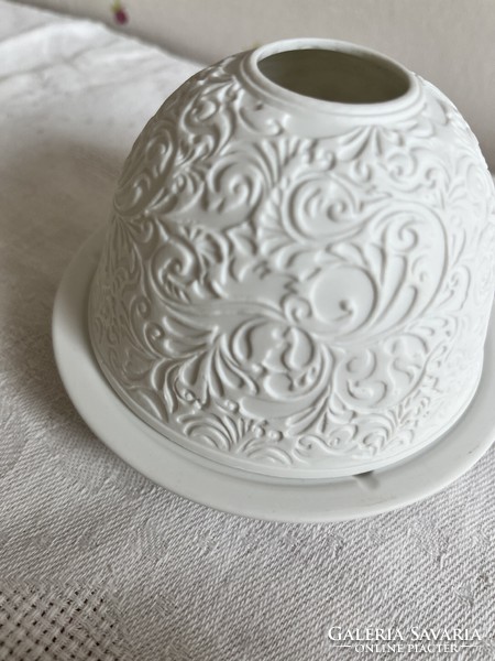 Biscuit with a wonderful pattern, lithophan porcelain candle holder - mathilde m.