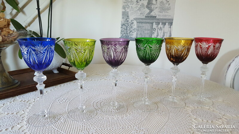 Beautiful wmf colored crystal wine glasses 6 pcs.