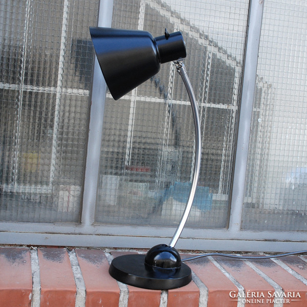 Bauhaus - art deco table lamp renovated / black - chrome) - schaco