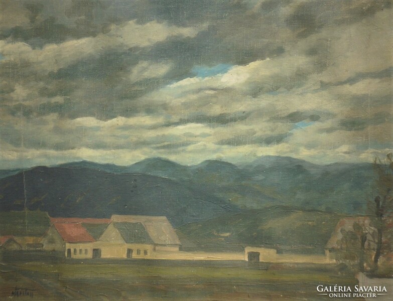 Ágoston Wenceslas (1895-1946): landscape with houses