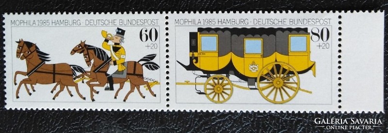 N1255-6csz / Németország 1985 MOPHILA'85 bélyegkiállítás bélyegpár postatiszta ívszéli