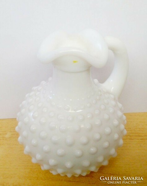 Avon milk glass bean jug, old de luxe cosmetic container, a decorative rarity for your display case