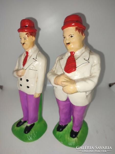 Stan és Pan retró gipsz figurák, szobrok.