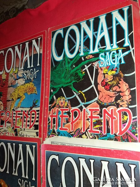 Old hepiend magazine comic pack 4 pcs in one Hungarian language. Conan and the Avenger according to the pictures