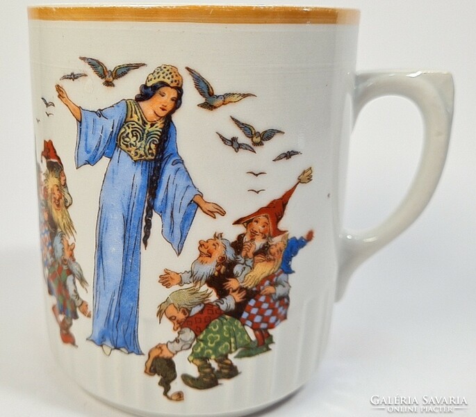 Antique Zsolnay fairy tale character skirt mug