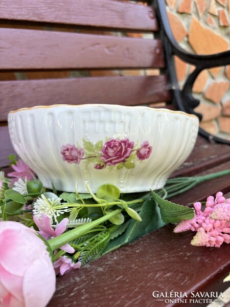 19.5Cm beautiful Zsolnay pink floral porcelain cake bowl stew soup bowl nostalgia