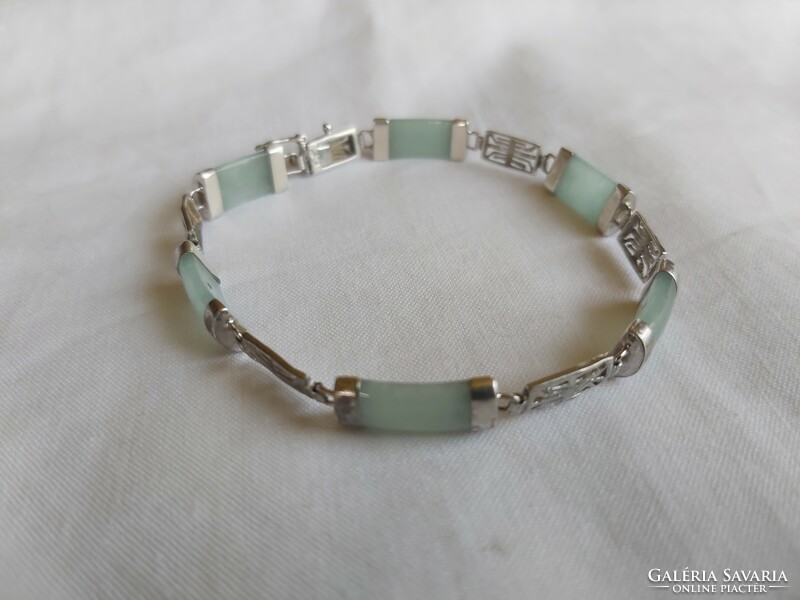 Silver jade bracelet