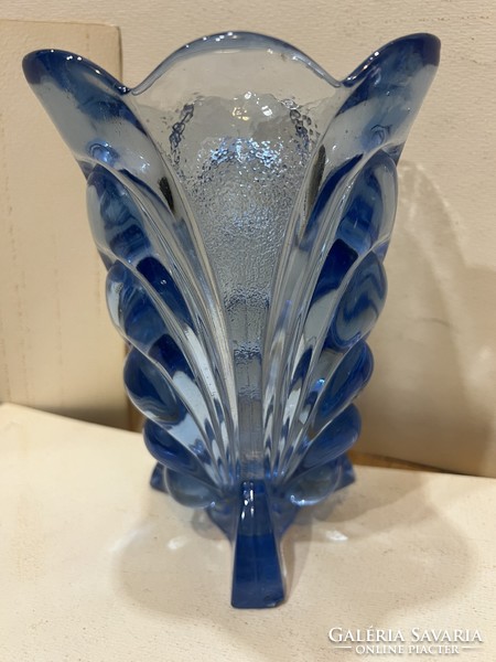Muránói üveg váza, 19 x 14 cm-es magasságú, hibátlan. art deco. 4572