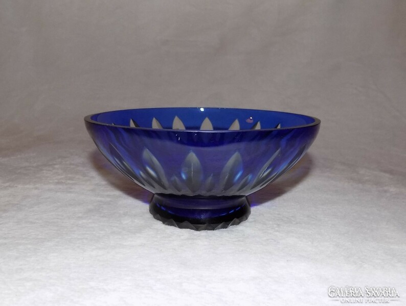 Blue crystal glass serving bowl centerpiece (fp)