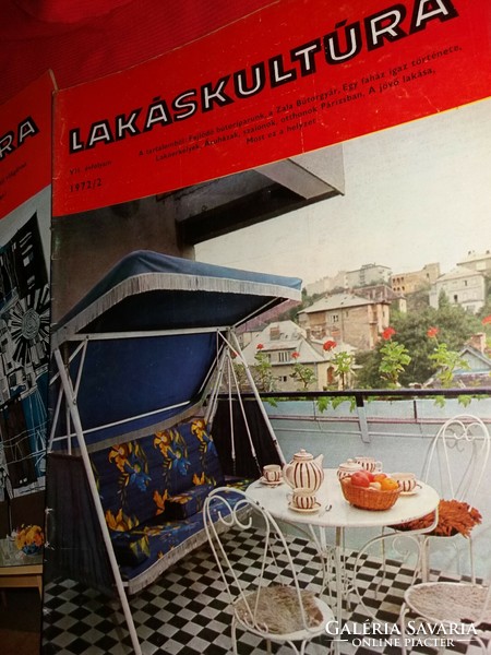 1972. 1-2-3-4. LAKÁSKULTÚRA belső építészeti szaklap újság nagy méret EGYBEN a 4 db képek szerint
