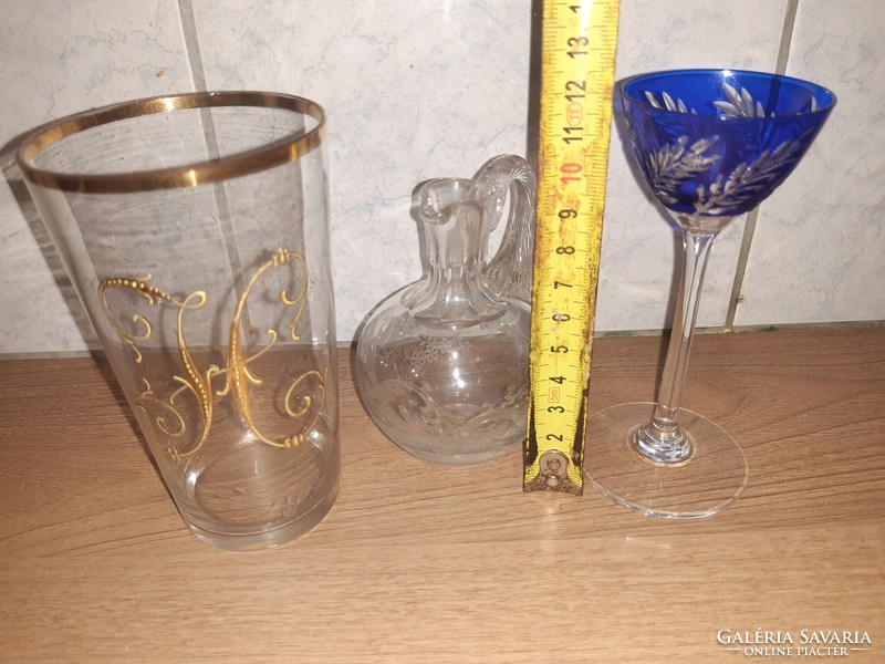 3 pieces of old glass in one