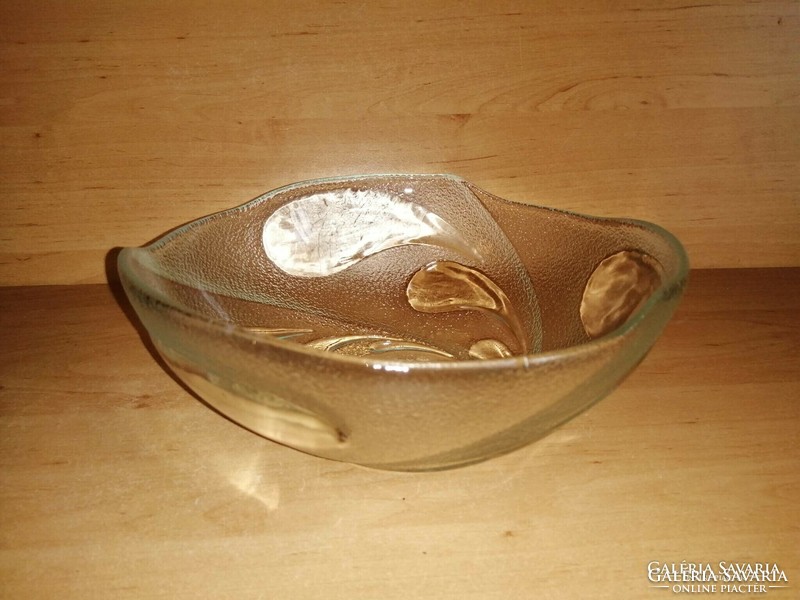 Indonesian glass serving table center, dia. 21 cm (6p)