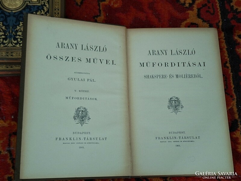 1900-All the works of László Arany-i.-Iv.-V- fragment! Collectors!! Round gold-plated cards!