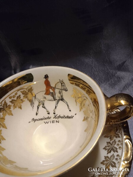 Porcelain mocha set, Austrian souvenir cup