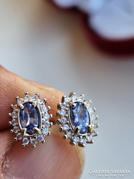 Tanzanite, 925 silver stud earrings