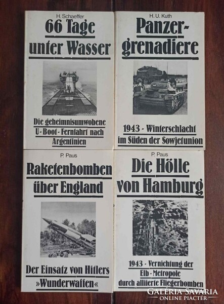 Négy darab német nyelvű II VH témájú könyv