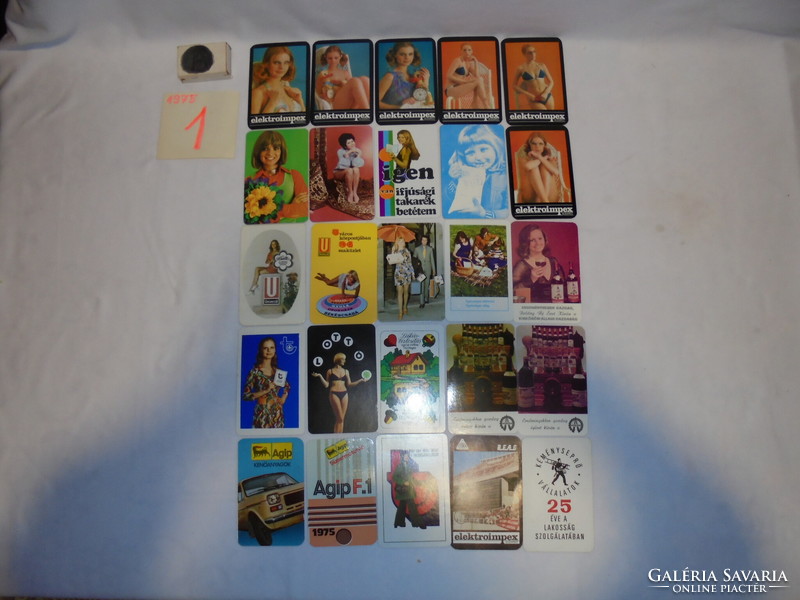 Twenty-five old card calendars - 1975 - together
