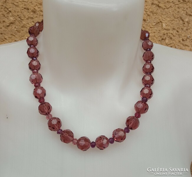 Fashion necklace - glass shape with pearls