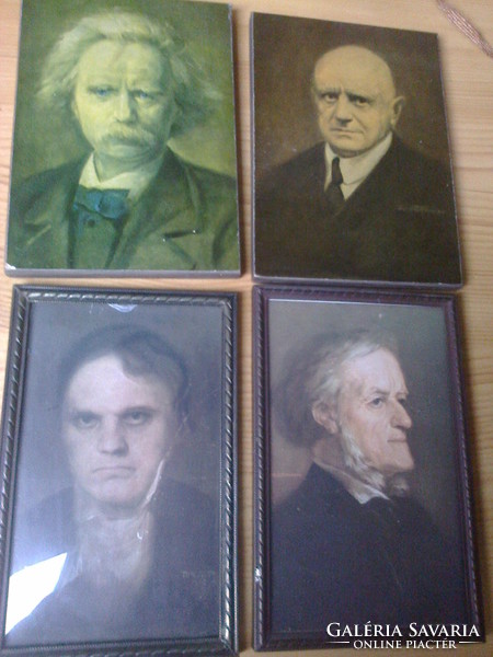 5 db zeneszerző arckép portré: Wagner, Grieg, Sibelius, Wagner