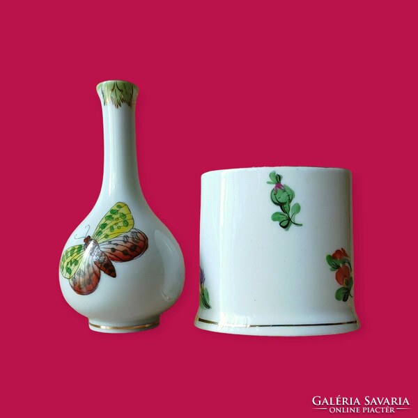 Herendi porcelán váza és fogpiszkáló tartó