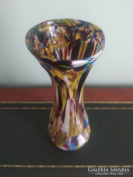 Murano style multicolored glass decorative vase, flawless, 28 cm