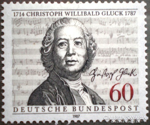 N1343 / Németország 1987 Christoph Willibald Gluck zeneszerző bélyeg postatiszta