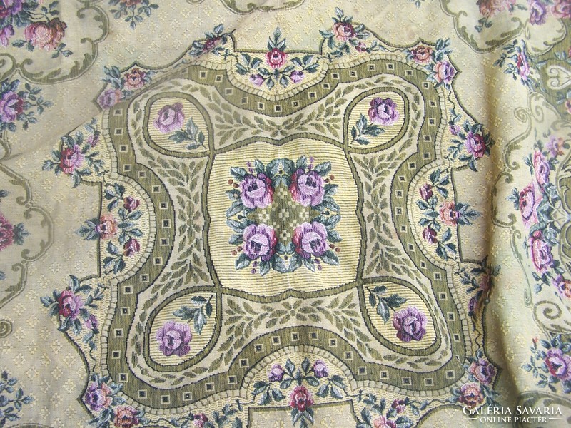 Old woven tablecloth in good condition 130 x 122 cm