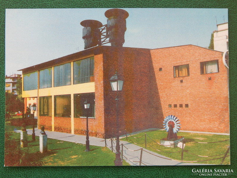 Postcard - national technical museum, ganz ábrahám evround occasional stamp