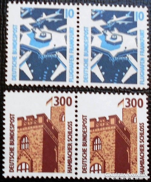 N1347-8wc2 / Németország 1988 Látványosságok bélyegsor postatiszta vízszintes párban