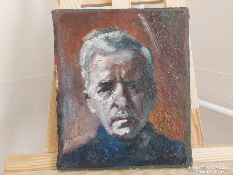 Portrait painting with Bényi signature (self-portrait?) 27X30 cm